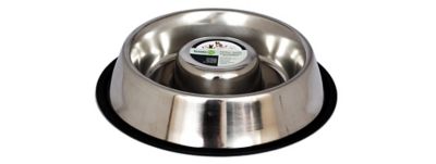 Image showing  3-Cup Slow Feed Stainless Steel Pet Bowl