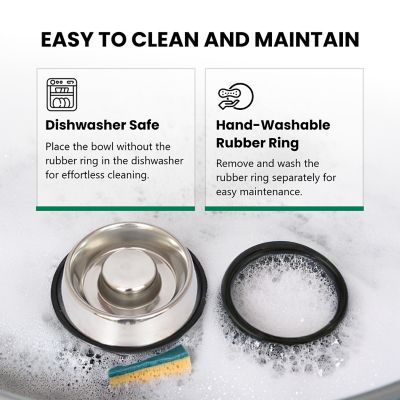 Image showing 8 th Iconic Pet 3-Cup Slow Feed Stainless Steel Pet Bowl