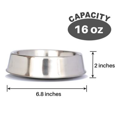 Image showing  Anti-Ant Non-Skid Stainless Steel Pet Bowl for Dog or Cat, 2 Cups, 2-Bowls