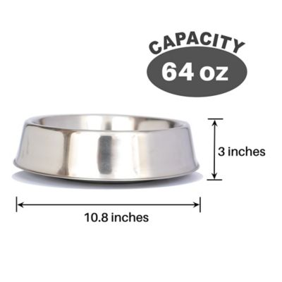 Image showing  Anti-Ant Non-Skid Stainless Steel Pet Bowl for Dog or Cat, 8 Cups, 2-Bowls