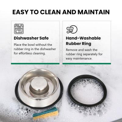 Image showing 5 th Iconic Pet Slow Feed Stainless Steel Pet Bowls for Dog or Cat, 6 Cups, 2-Bowls