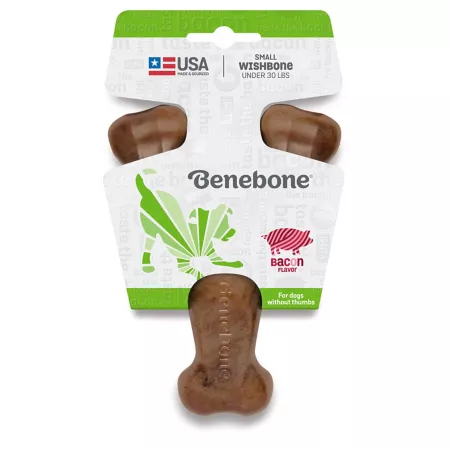 Benebone Bacon Wishbone Dog Chew Toy Small Dog Chew Toys