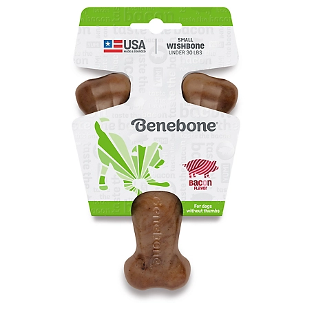 Benebone Bacon Wishbone Dog Chew Toy, Small