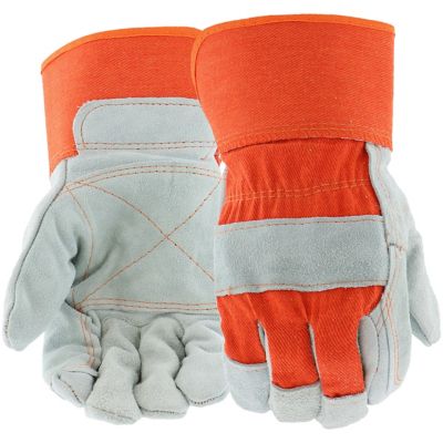 Boss Men's Cowhide Leather Palm Work Gloves, 3-Pairs