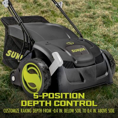 Image showing  13 in. 12A Electric Lawn Dethatcher with Collection Bag, Scarifier