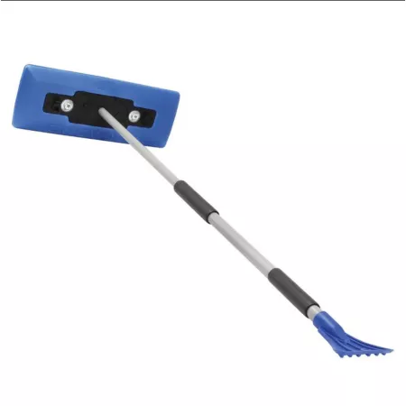 Snow Joe 4-in-1 Telescoping Snow Broom and Ice Scraper 18" Foam Head Blue Headlights Snow & Ice Tools