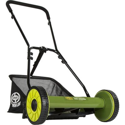 Sun Joe 16 in. 4-Height Position Manual Reel Mower with Grass Catcher