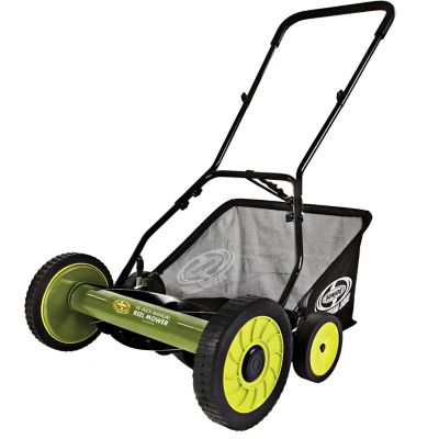 Sun Joe 18 in. 9-Height Position Manual Reel Mower with Grass Catcher Well put together and cuts the grass so much better and even than a riding lawn mower