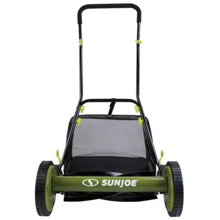 Sun Joe 18 in Reel Manual Lawn Mower with Grass Catcher 9 Height Positions Reel Lawn Mowers