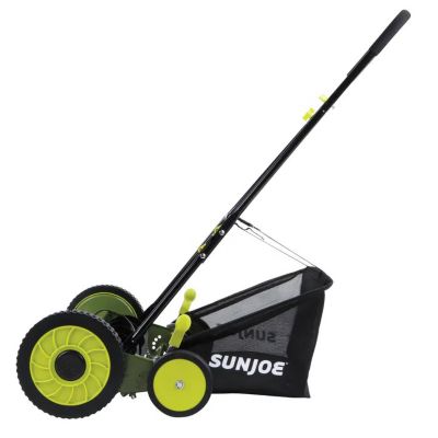 Image showing  18 in. Manual Reel Lawn Mower with Grass Catcher, 9-Height Positions