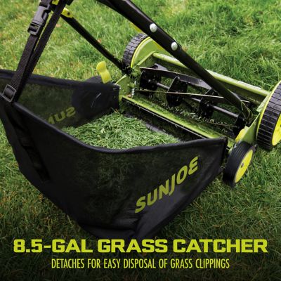 Image showing  20 in. Manual Reel Mower with Grass Catcher, 9-Height Positions