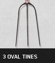 Image showing  7 in. Forged Steel 3-Oval Tine Hay Fork with 48 in. Wood Handle
