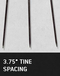 Image showing  7 in. Forged Steel 3-Oval Tine Hay Fork with 48 in. Wood Handle