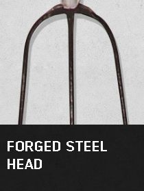 Image showing  7 in. Forged Steel 3-Oval Tine Hay Fork with 48 in. Wood Handle