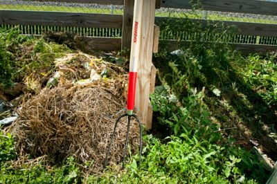 Image showing 5 th Razor-Back 7 in. Forged Steel 3-Oval Tine Hay Fork with 48 in. Wood Handle