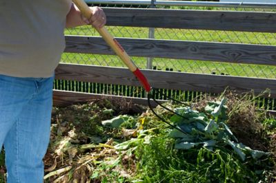 Image showing 6 th Razor-Back 7 in. Forged Steel 3-Oval Tine Hay Fork with 48 in. Wood Handle
