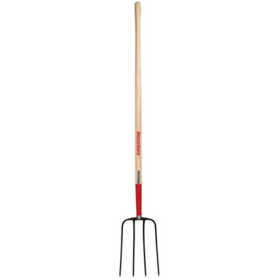 Razor-Back 9 in. Steel 4-Tine Forged Manure Fork with Wood Handle