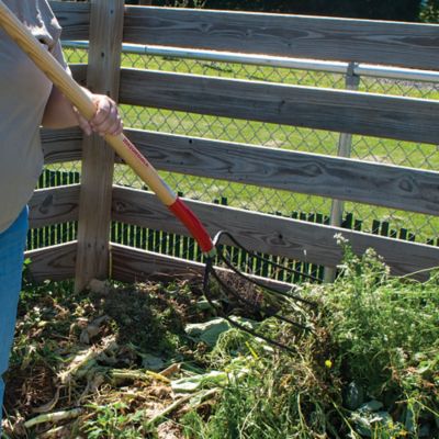 Image showing  9 in. Steel 4-Tine Forged Manure Fork with Wood Handle