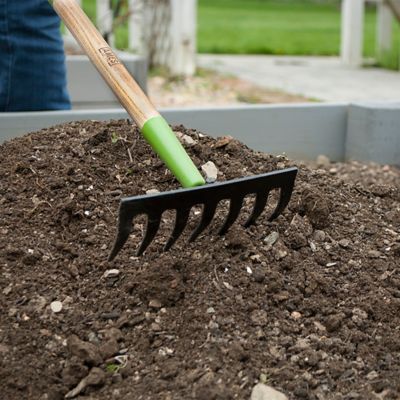 Image showing  7 in. Steel 7-Tine Floral Level Rake with Cushion Grip