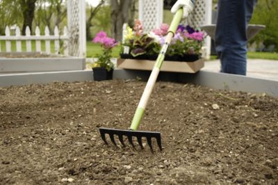 Image showing  7 in. Steel 7-Tine Floral Level Rake with Cushion Grip