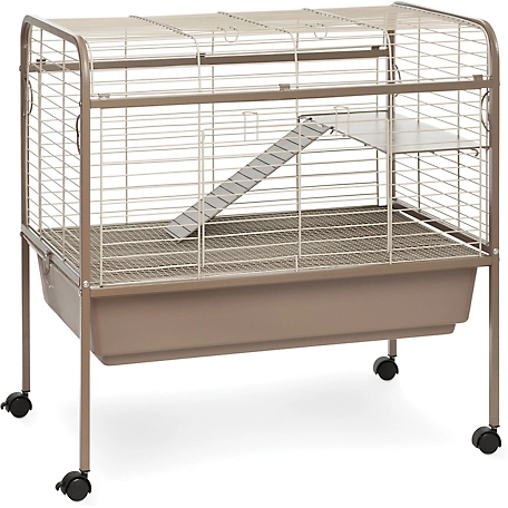 Prevue Pet Products Small Animal Cage with Stand, 33.5 in. x 20.5 in., Coco/White