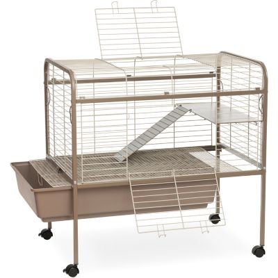 Image showing  Small Animal Cage with Stand, 33.5 in. x 20.5 in., Coco/White