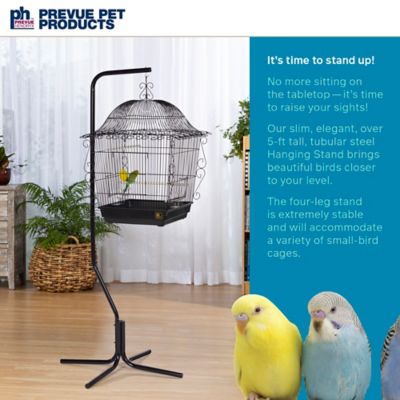 Image showing  Tubular Steel Hanging Bird Cage Stand, 24 in. x 62 in., Black