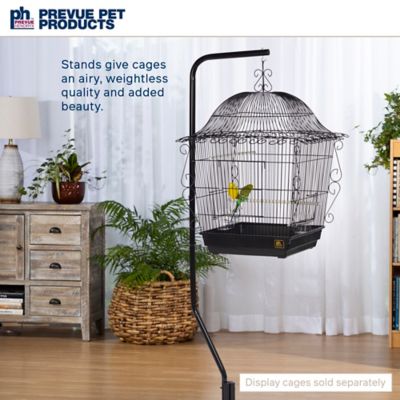 Image showing  Tubular Steel Hanging Bird Cage Stand, 24 in. x 62 in., Black
