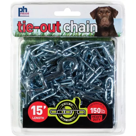 Prevue Pet Products Heavy Duty Dog Tie Out Chain 15 ft Up to 150 lb Capacity Tie Outs & Runs