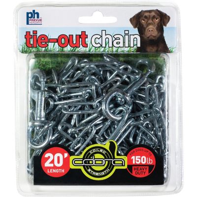 Prevue Pet Products Heavy-Duty Dog Tie Out Chain, 20 ft., Up to 150 lb. Capacity