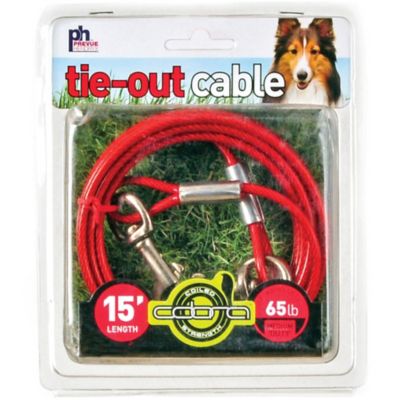 Prevue Pet Products Medium-Duty Dog Tie Out Cable, 15 ft., Up to 65 lb. Capacity
