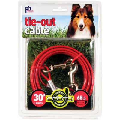 Prevue Pet Products Medium-Duty Dog Tie Out Cable, 30 ft., Up to 65 lb. Capacity