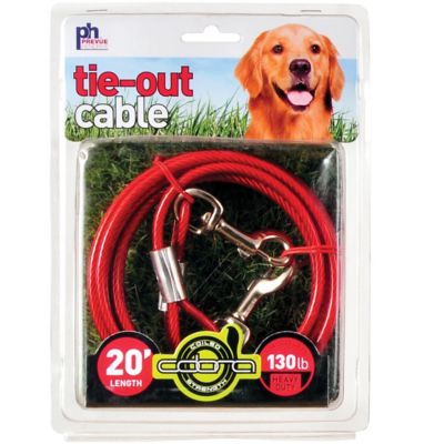 Prevue Pet Products Heavy-Duty Dog Tie Out Cable, 20 ft., Up to 130 lb. Capacity