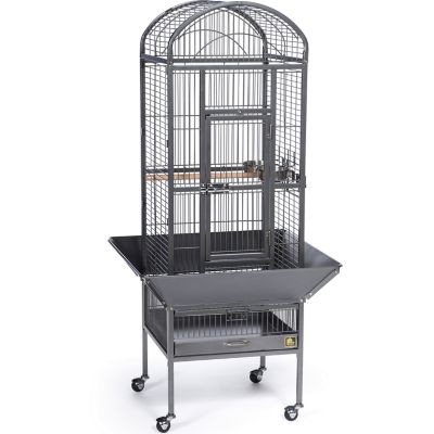 Prevue Pet Products 8-1/2 in. x 18-1/2 in. Dometop Bird Cage, Chalk, Black, Small