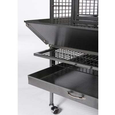 Image showing 6 th Prevue Pet Products 11-3/4 in. x 21-3/4 in. Dometop Bird Cage, Black, Medium