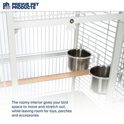 Image showing  11-3/4 in. x 21-3/4 in. Dometop Bird Cage, Chalk White Finish, Medium