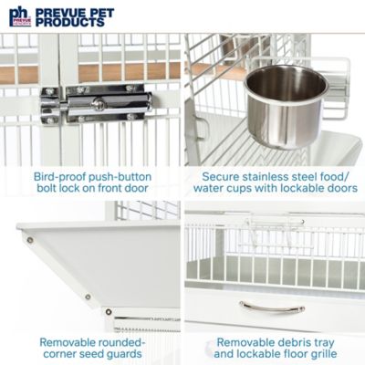 Image showing  11-3/4 in. x 21-3/4 in. Dometop Bird Cage, Chalk White Finish, Medium