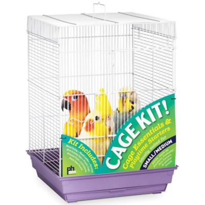 Image showing  Square Roof Bird Cage Kit, Purple