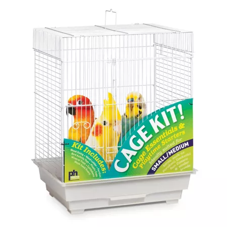 Prevue Pet Products Square Roof Bird Cage Kit White Pet Bird Cages