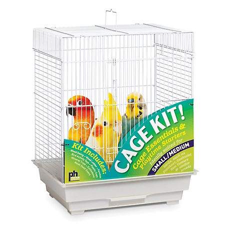 Prevue Pet Products Square Roof Bird Cage Kit, White