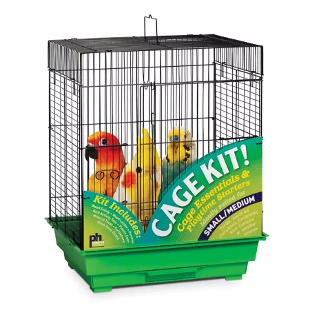 Prevue Pet Products Square Roof Bird Cage Kit Black Pet Bird Cages