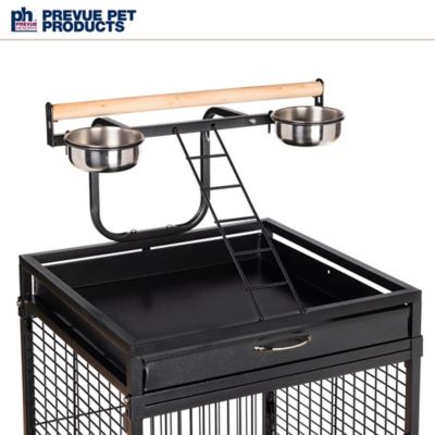 Image showing 5 th Prevue Pet Products 18 in. x 18 in. x 57 in. Wrought-Iron Select Bird Cage, Black