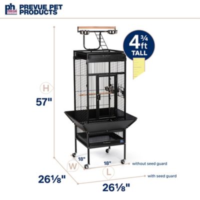 Image showing 7 th Prevue Pet Products 18 in. x 18 in. x 57 in. Wrought-Iron Select Bird Cage, Black