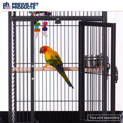 Image showing 9 th Prevue Pet Products 18 in. x 18 in. x 57 in. Wrought-Iron Select Bird Cage, Black