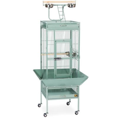 Image showing  Wrought-Iron Select Bird Cage, 18 in. x 18 in. x 57 in., Sage