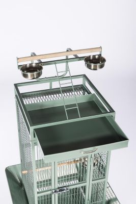 Image showing  Wrought-Iron Select Bird Cage, 18 in. x 18 in. x 57 in., Sage