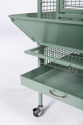 Image showing 6 th Prevue Pet Products Wrought-Iron Select Bird Cage, 18 in. x 18 in. x 57 in., Sage