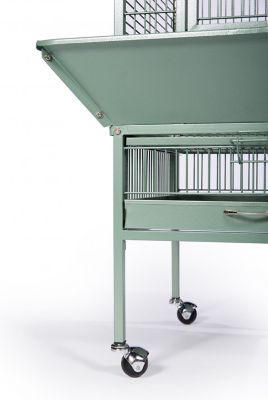 Image showing 7 th Prevue Pet Products Wrought-Iron Select Bird Cage, 18 in. x 18 in. x 57 in., Sage