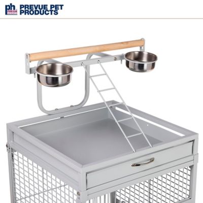 Image showing  18 in. x 18 in. x 57 in. Wrought-Iron Select Bird Cage, Pewter