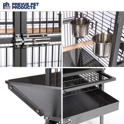 Image showing  Wrought-Iron Select Bird Cage, 24 in. x 20 in. x 60 in., Black